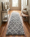 Cozy Haven Shag Collection Area Rug - Serenity (Pebble Gray) Runner Pebble Gray  lifestyle 36