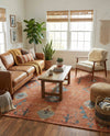 Savannah Threads Collection Area Rug -  Namib Square Rust Red  lifestyle 51