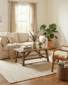 Woven Seaside Jute Collection Area Rug - Savannah (White) Square White  lifestyle 53