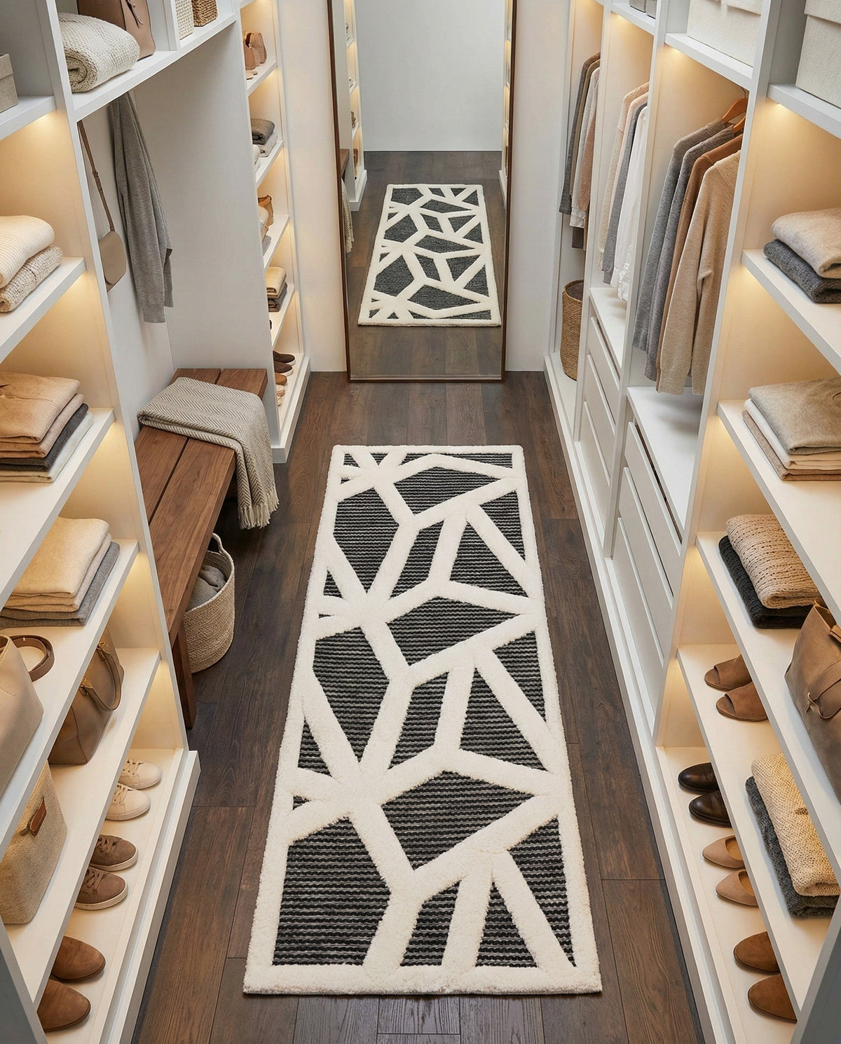 Monochrome Collection Area Rug -  Onyx Runner Gray  lifestyle 143
