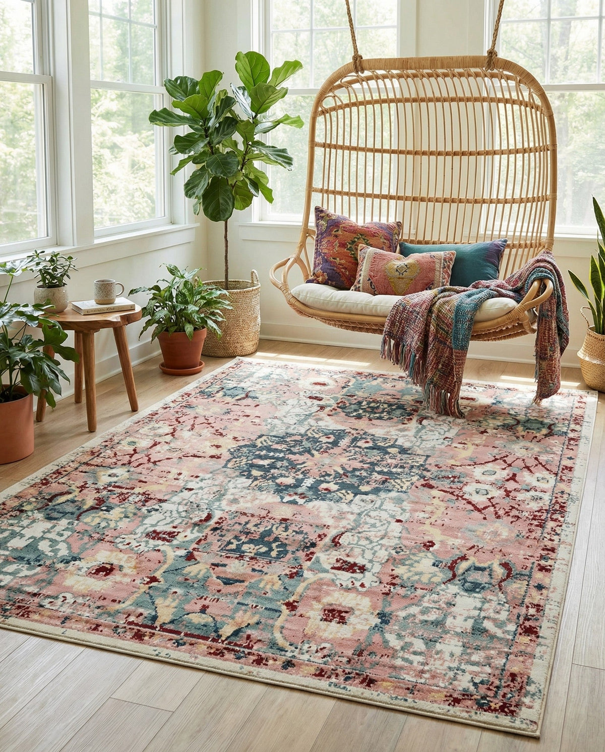 Savannah Elegance Collection Area Rug -  Azalea Rectangle Pink  lifestyle 22