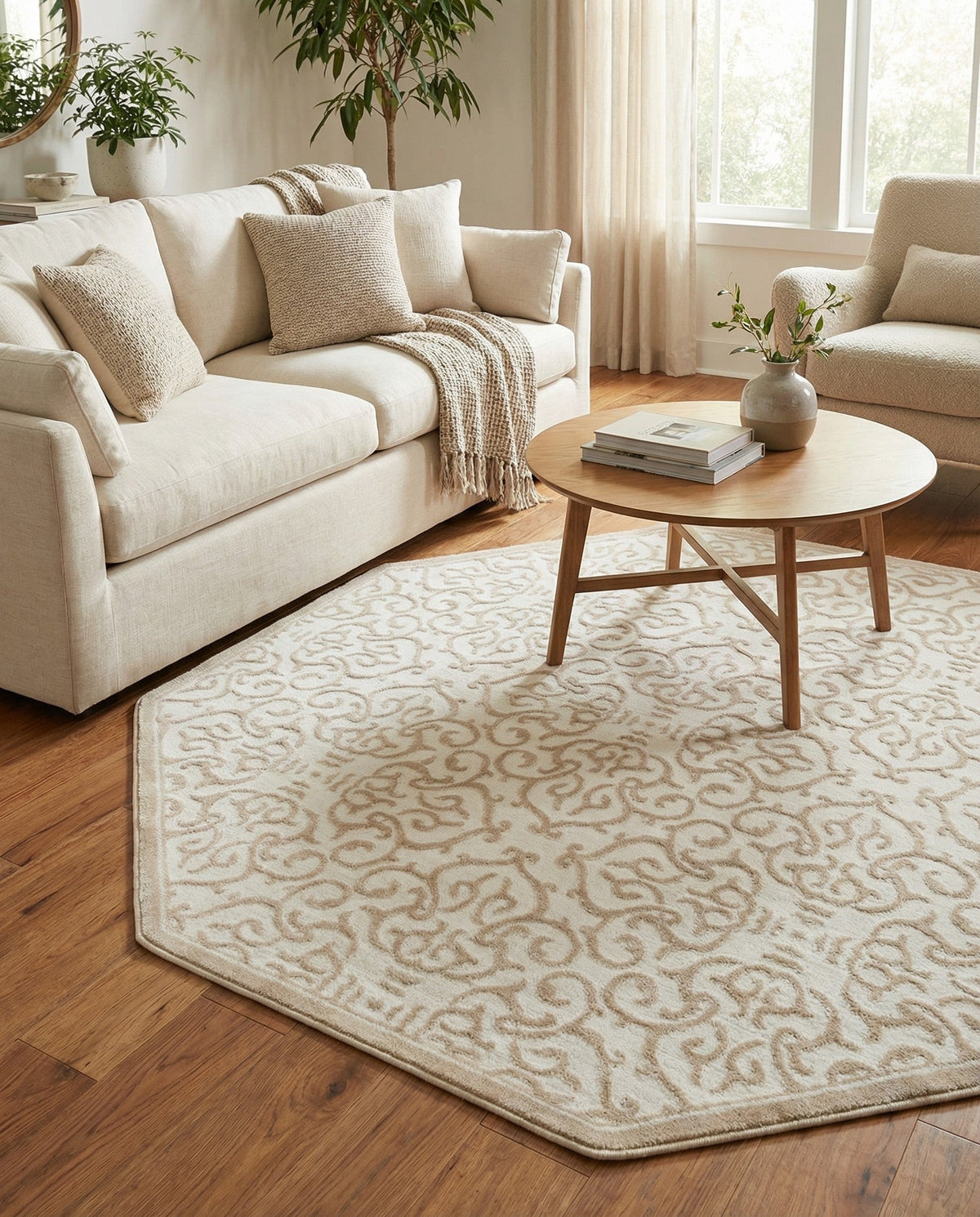 Andes Summit Collection Area Rug -  Pichincha Octagon Snow White  lifestyle 103