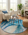 Urban Terrace Collection Area Rug - Veranda Round Blue  lifestyle 49