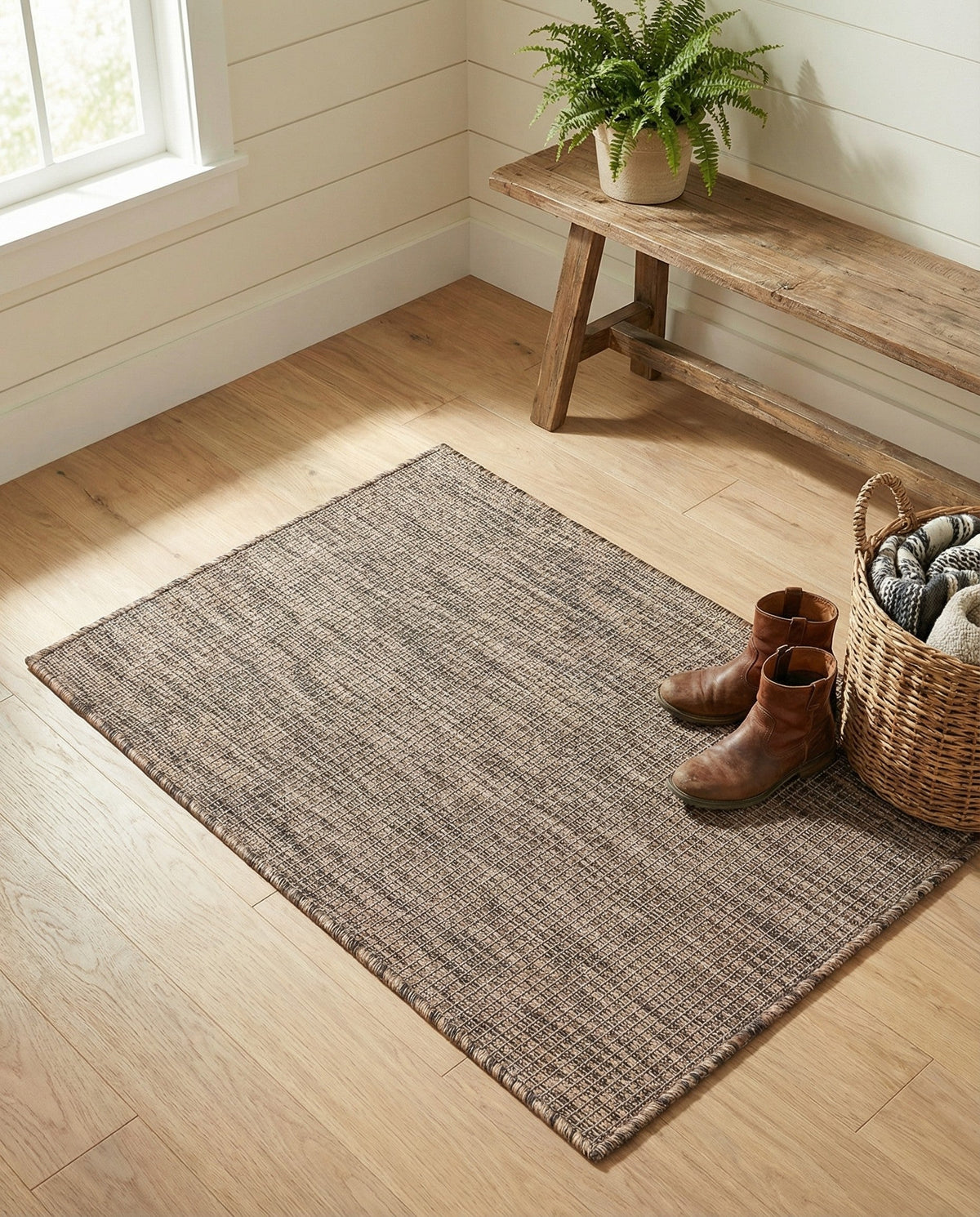 Seaside Serenity Collection Area Rug - Veranda (Light Brown) Rectangle Light Brown  lifestyle 41