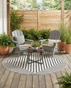Urban Terrace Collection Area Rug -  Astoria (White and Black) Round White and Black  lifestyle 48