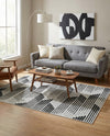 Urban Terrace Collection Area Rug -  Bronx Rectangle Black and White  lifestyle 21