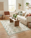 Sonoran Collection Area Rug - BellRock Rectangle Aquamarine and White  lifestyle 22