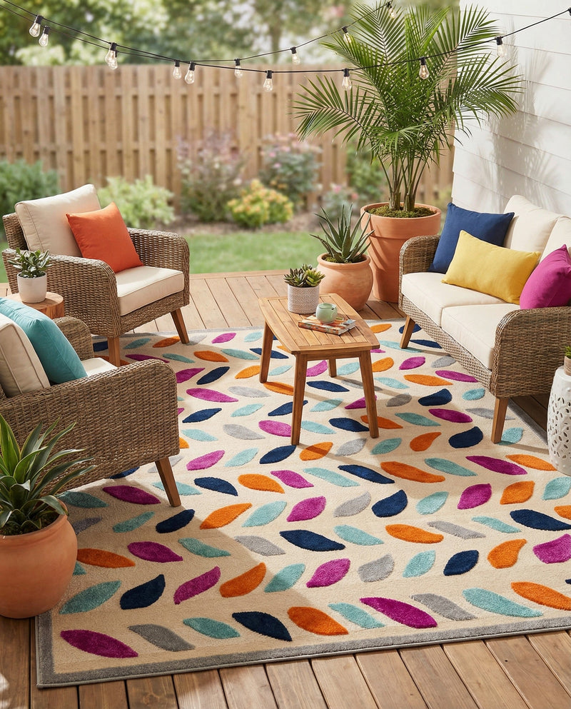 Bahama Breeze Outdoor Collection Area Rug - Nassau Rectangle Beige  lifestyle 41