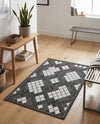 Urban Terrace Collection Area Rug -  Williamsburg Rectangle Black and White  lifestyle 11