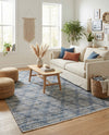 Thar Cotton Collection Area Rug - Pune Rectangle Denim blue  lifestyle 12