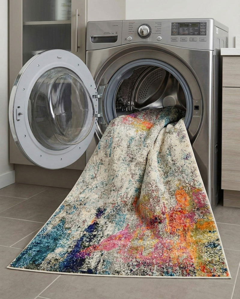 Chromatic Oasis Collection Area Rug -  Azure Rectangle Beige  lifestyle 41