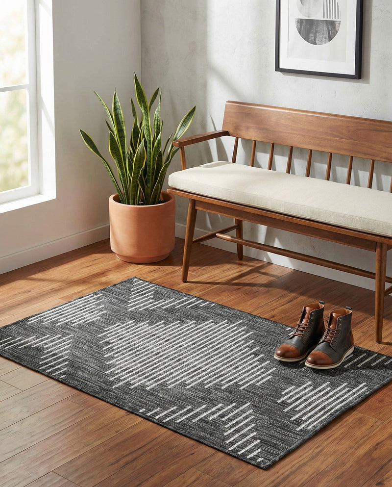 Urban Terrace Collection Area Rug -  Chelsea (Charcoal Gray) Rectangle Charcoal Gray  lifestyle 23