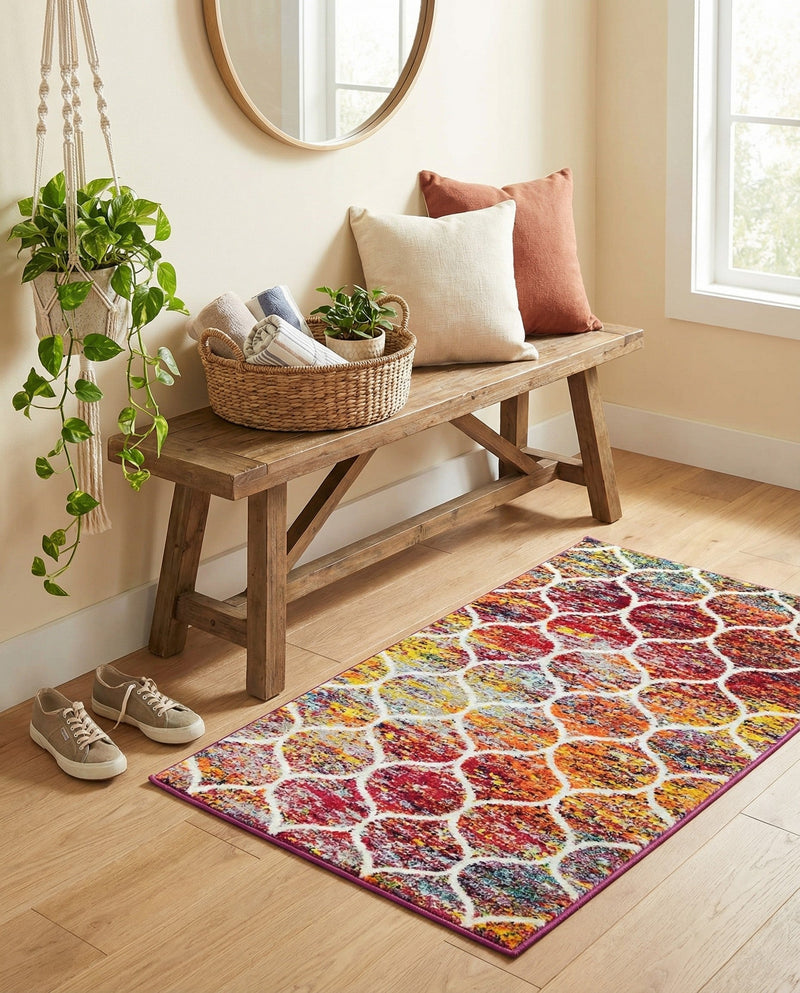 Trellis Mosaic Collection Area Rug -  Pergolatown (Multi) Rectangle Multi  lifestyle 6