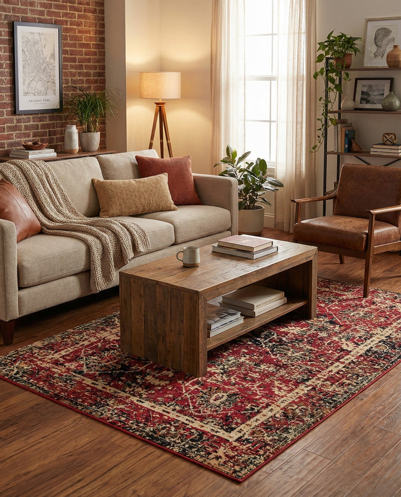 Neptune Elegance Collection Area Rug -  Galatea (Burgundy) Rectangle Burgundy  lifestyle 19