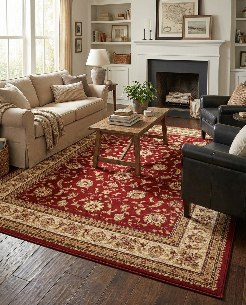 Jaipur Elegance Collection Area Rug -  Nahargarh (Red) Rectangle Red  lifestyle 17