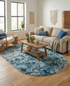 Serenity Sands Collection Area Rug -  Quietshore Oval Blue  lifestyle 79