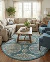 Arcadia Rugs Collection Area Rug -  Atlantis (Gray and Blue) Oval Gray and Blue  lifestyle 69