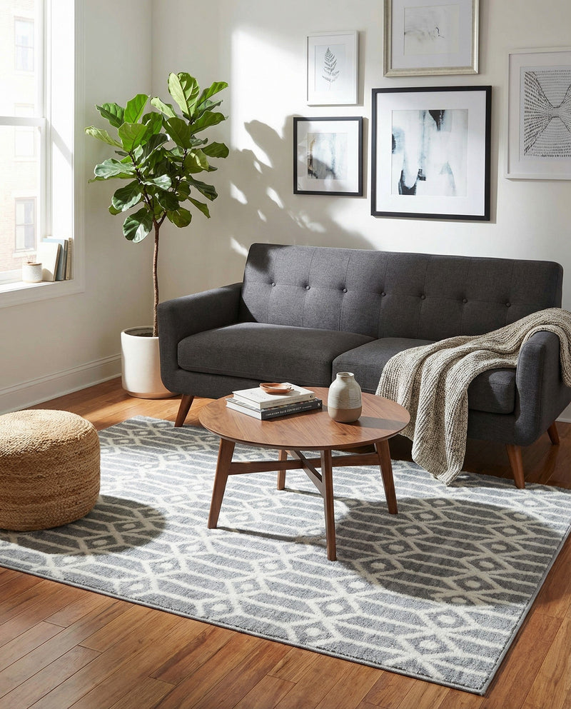 Garden Maze Retreat Collection Area Rug -  Mazeview Rectangle Gray  lifestyle 19