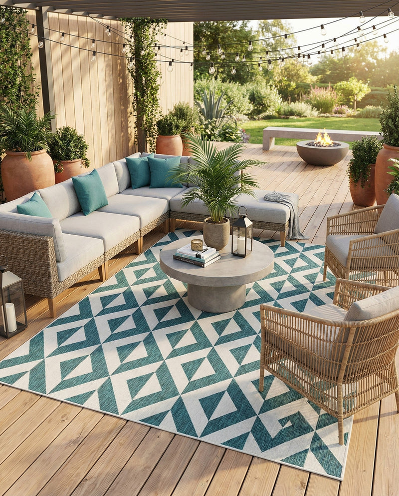 Urban Oasis Rugs Collection Area Rug -  Highrise (Teal) Rectangle Teal  lifestyle 13