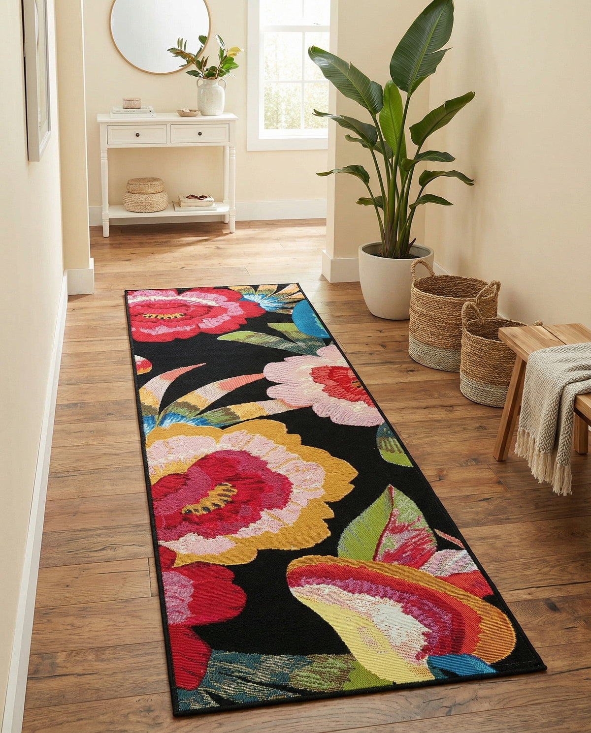 Seaside Blooms Collection Area Rug -  Versailles Runner Multi  lifestyle 95