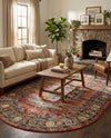 Eden Oasis Collection Area Rug -  Refuge (Terracotta) Oval Terracotta  lifestyle 58