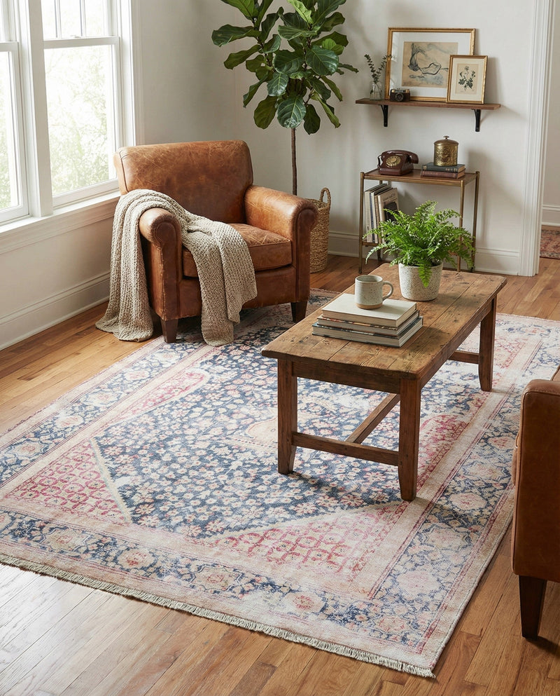 Bazaar Chic Collection Area Rug -  Rabat Rectangle Navy Blue  lifestyle 16