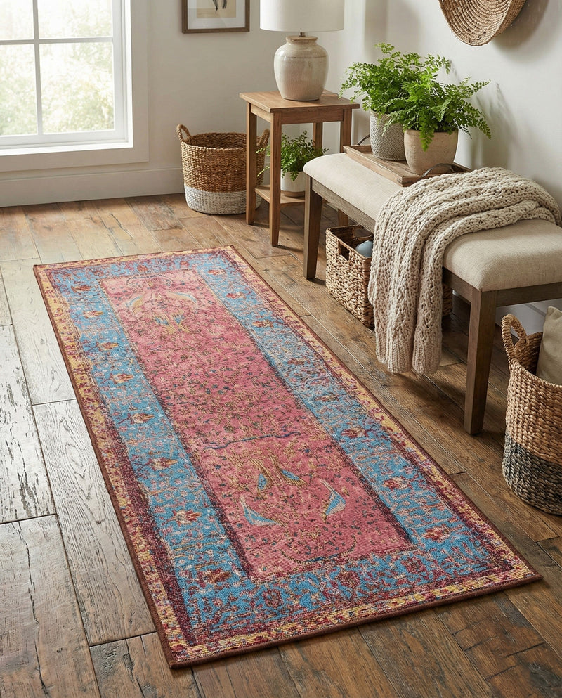 Patio Heritage Collection Area Rug -  Serenity Runner Vintage Salmon Coral  lifestyle 78