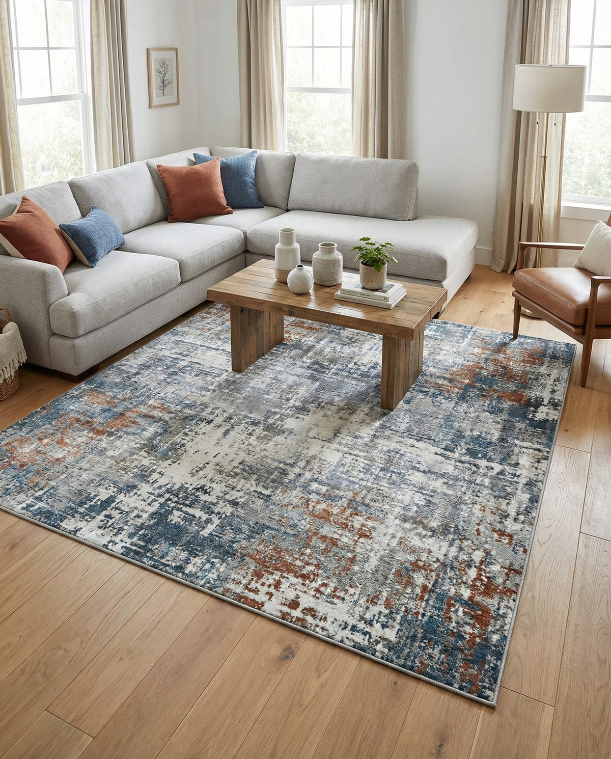 Aegean Elegance Washables Collection Area Rug -  Ithaca Square Multi  lifestyle 81