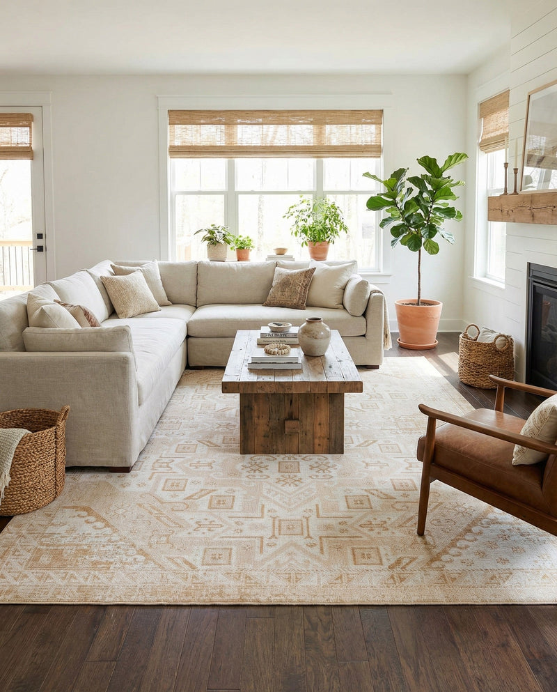 Tribal Terrace Treasures Collection Area Rug - Mayan Marina (Natural) Rectangle Natural  lifestyle 11