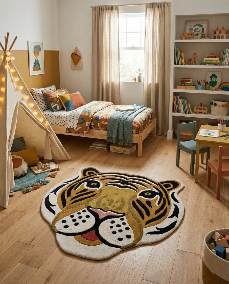 Whimsy Wonders Wool Collection Area Rug -  Rainbow Round Multi  lifestyle 11