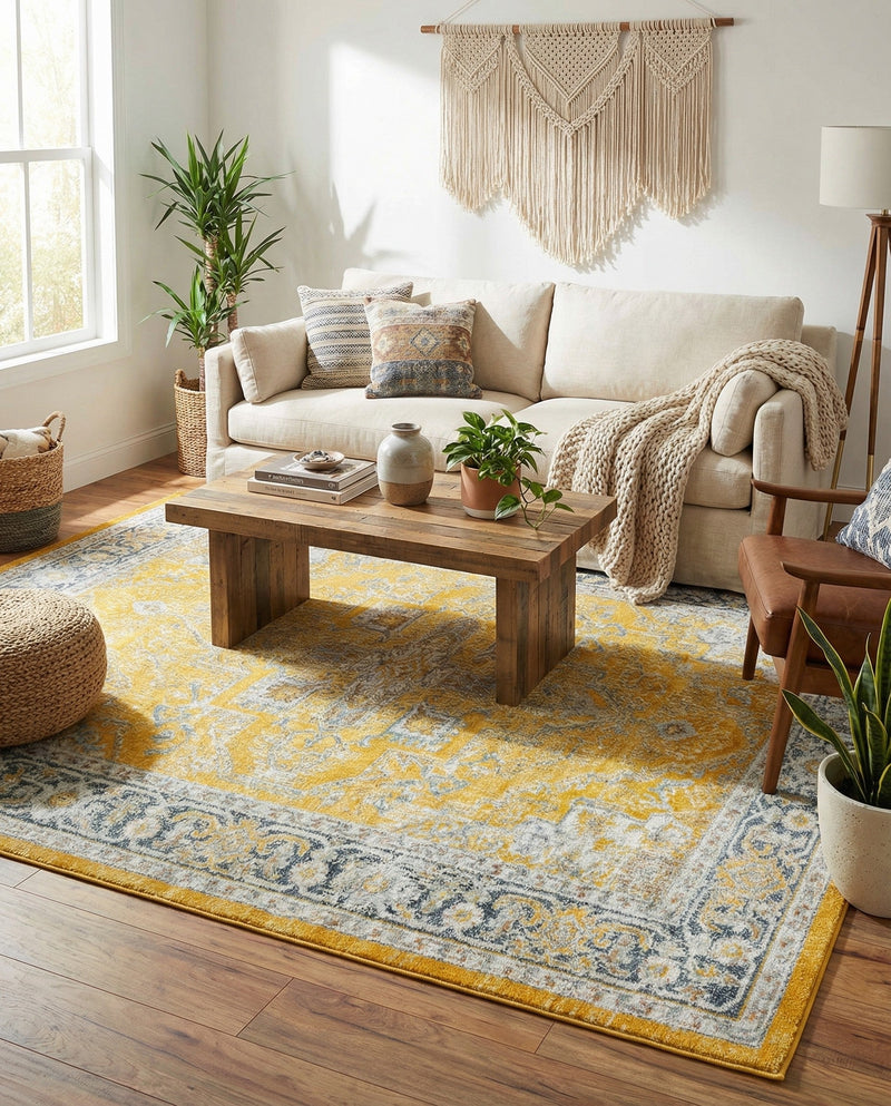 Caribbean Breeze Collection Area Rug -  Andros Rectangle Yellow  lifestyle 56
