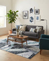 Santa Fe Trails Collection Area Rug -  Navajo Rectangle Gray and Ivory  lifestyle 15