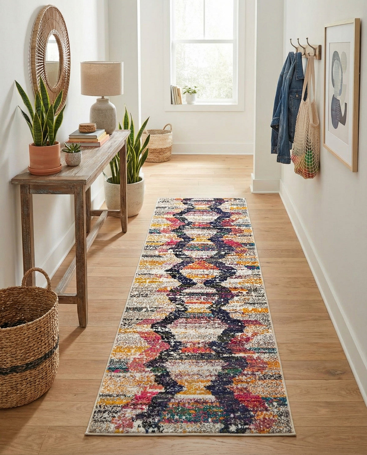 Colorburst Oasis Collection Area Rug -  Mirage Runner Multi  lifestyle 59