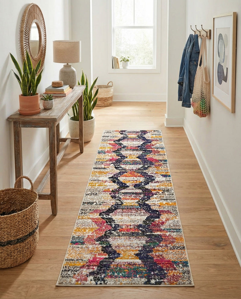 Colorburst Oasis Collection Area Rug -  Mirage Runner Multi  lifestyle 59