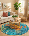 Seaside Haven Rugs Collection Area Rug -  Tidepool Round Multi  lifestyle 56