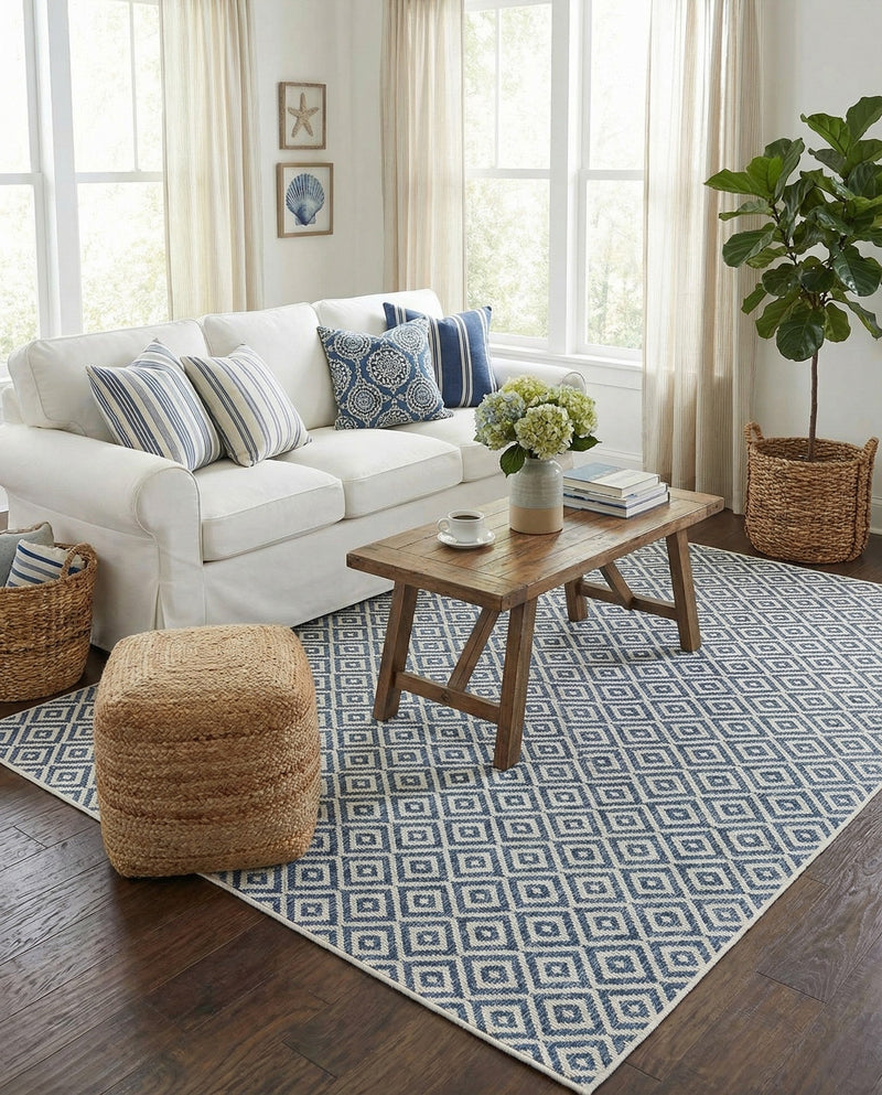 Urban Oasis Rugs Collection Area Rug -  Rooftop (Blue) Rectangle Blue  lifestyle 22