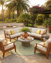 Savannah Escape Collection Area Rug -  Amazon (Blue Yellow) Round Blue Yellow  lifestyle 21