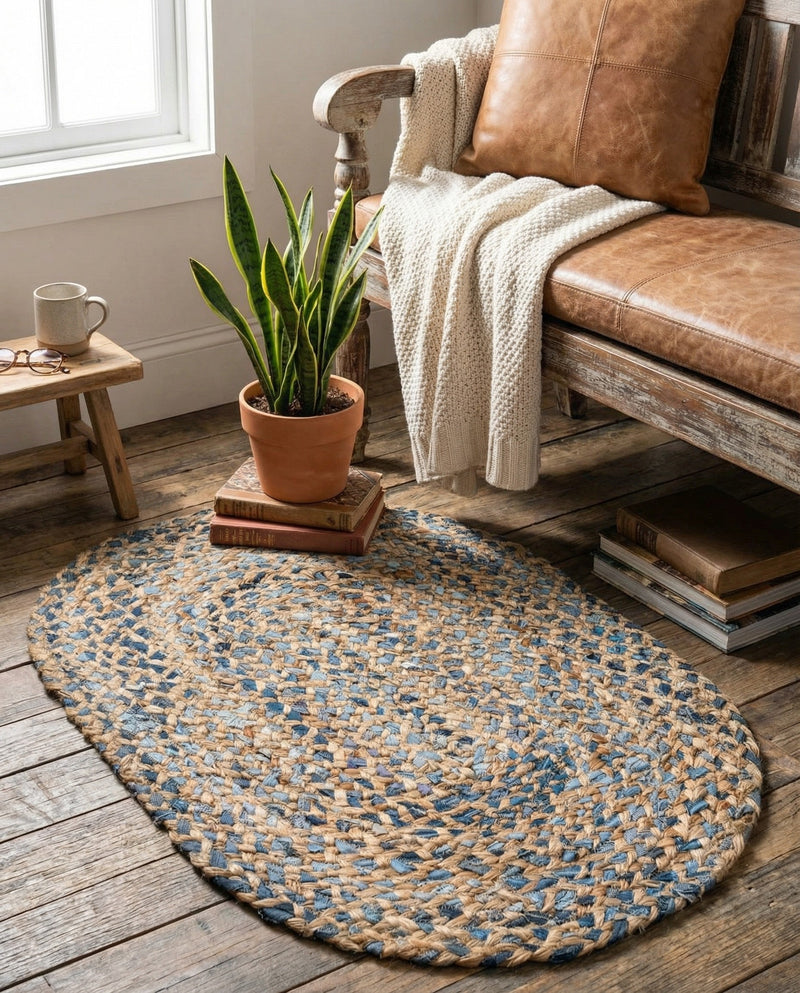 Woven Udaipur Collection Area Rug - Sahara Oval Natural  lifestyle 30