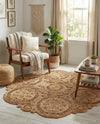 Woven Seaside Jute Collection Area Rug - Whittaker Round Natural  lifestyle 42