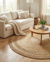 Woven Seaside Jute Collection Area Rug - Seaside Round Natural  lifestyle 10