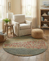 Zagros Oasis Collection Area Rug -  Kermanshah Round Blue  lifestyle 47
