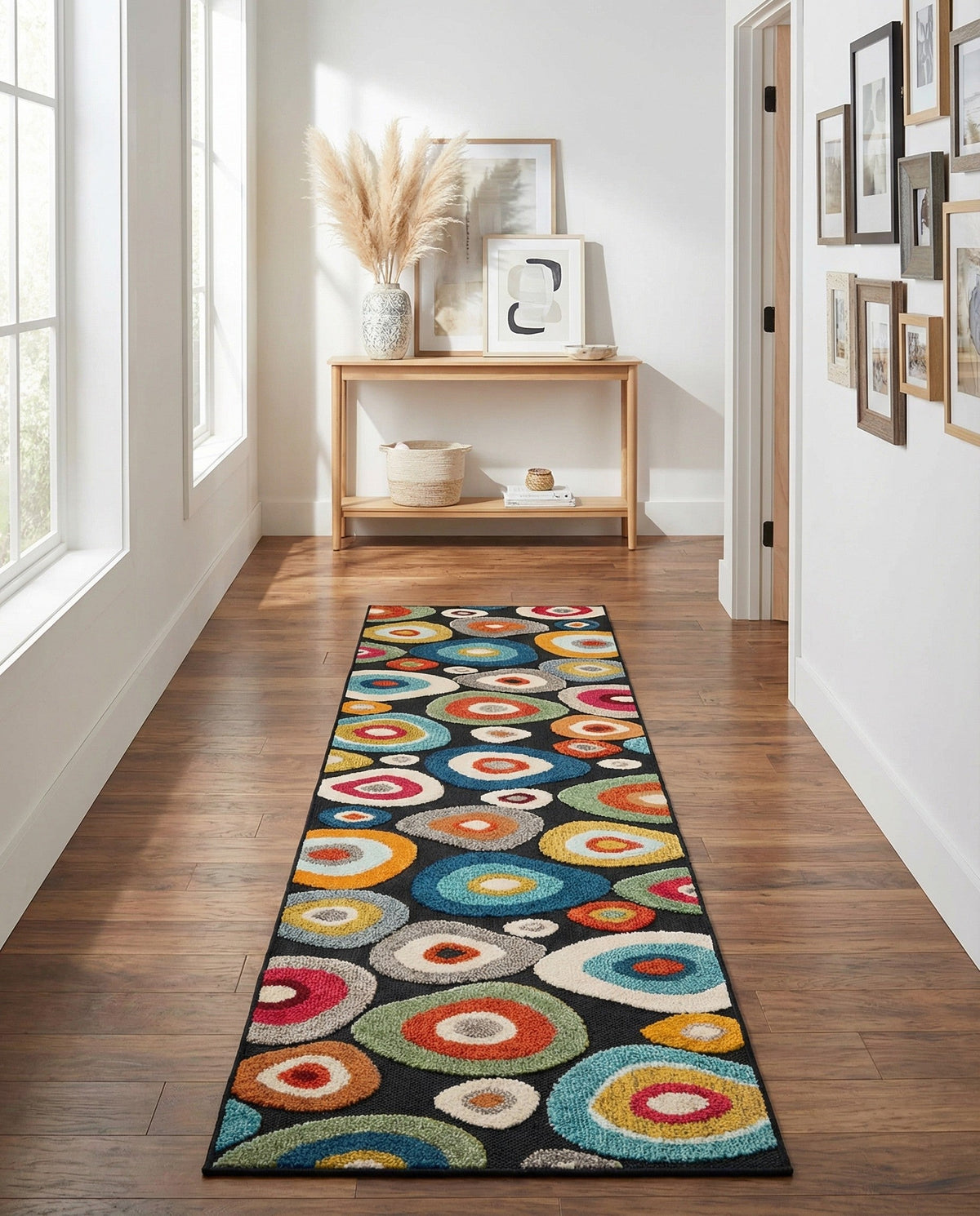 Outdoor Marrakesh Collection Area Rug -  Chefchaouen Runner Multi Black  lifestyle 65