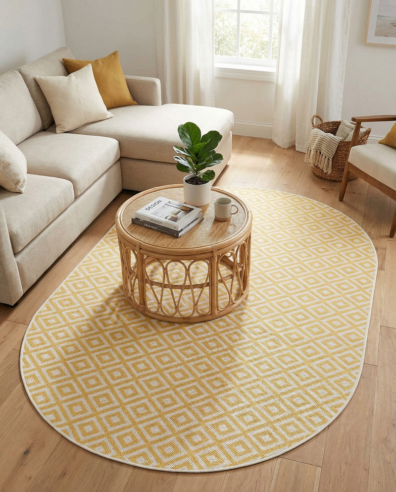 Urban Oasis Rugs Collection Area Rug -  Rooftop (Yellow Ivory) Oval Yellow Ivory  lifestyle 65