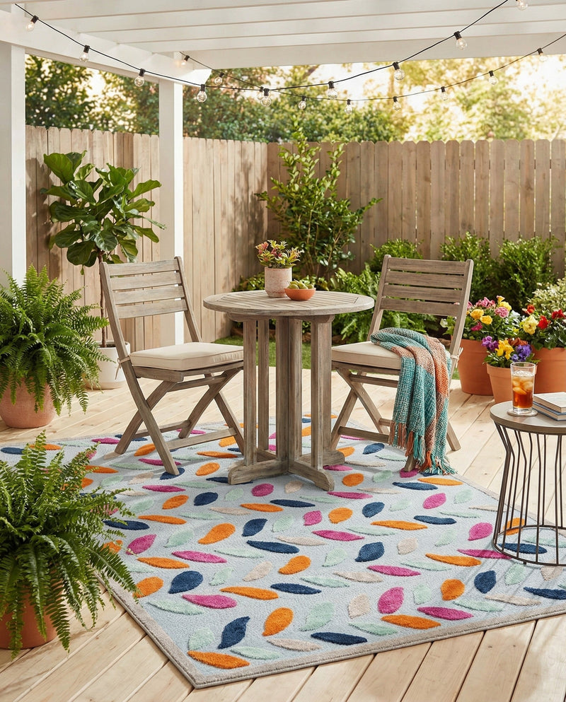 Bahama Breeze Outdoor Collection Area Rug - Nassau Rectangle Blue  lifestyle 42