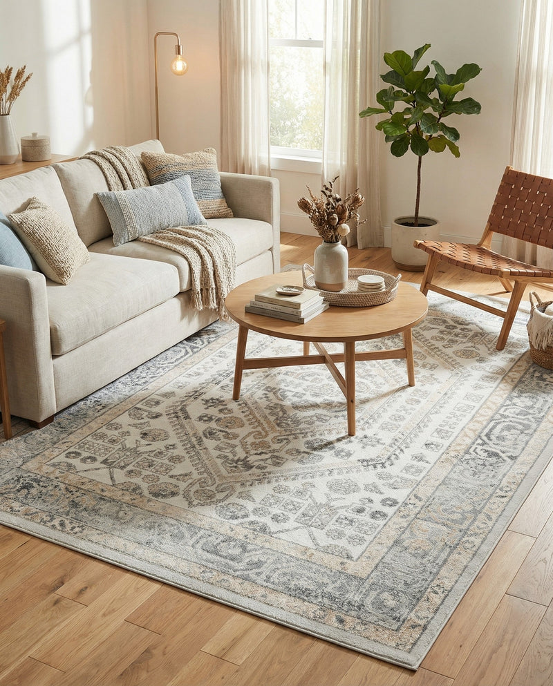 Adriana Terrace Collection Area Rug - Capri (Ivory) Rectangle Ivory  lifestyle 29