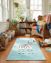 Wonder Tykes Collection Area Rug -  Vibrant Runner Teal  lifestyle 33