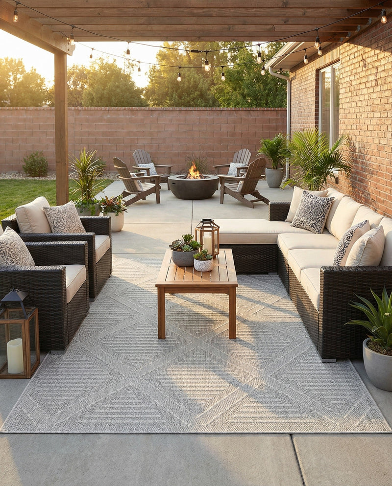 Savannah Pergola Collection Area Rug -  Eden Rectangle Light Gray  lifestyle 41
