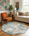 Arcadia Rugs Collection Area Rug -  Nirvana Octagon Cream Blue  lifestyle 77