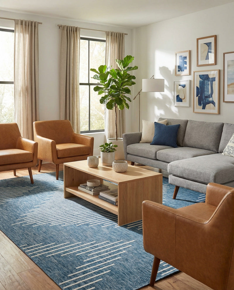 Urban Terrace Collection Area Rug -  Chelsea (Blue) Rectangle Blue  lifestyle 14