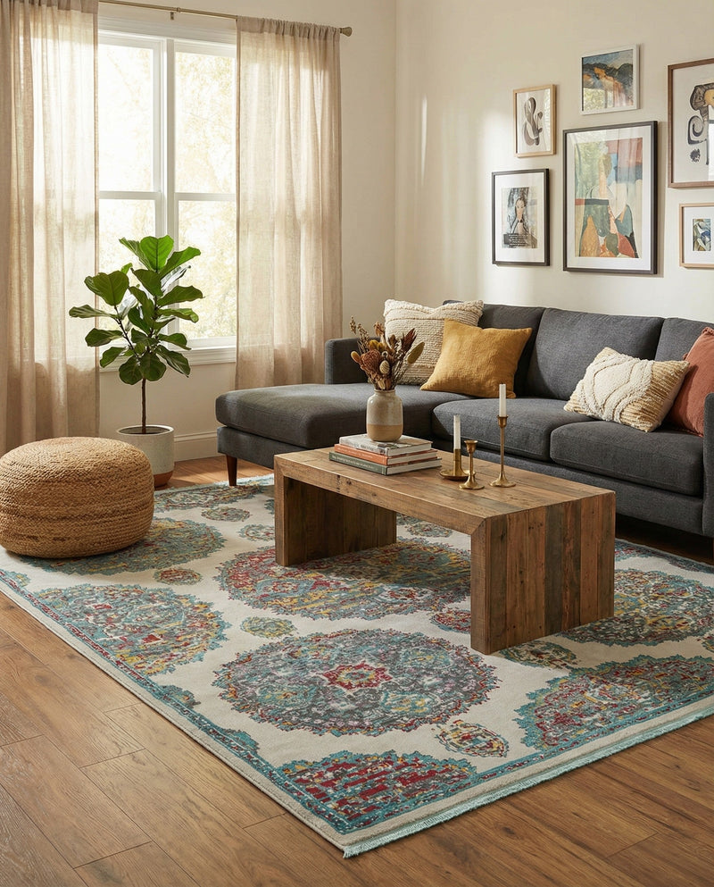 Arcadia Rugs Collection Area Rug -  Atlantis (Cream) Rectangle Cream  lifestyle 14